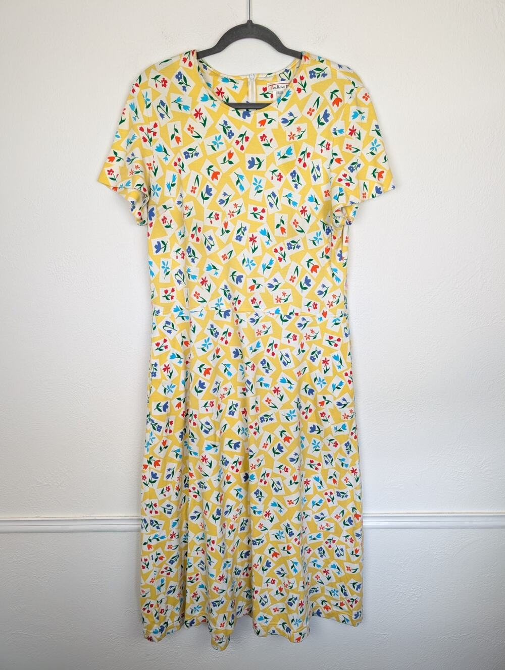 Talbots Maxi Dress Floral Vintage Cottagecore Spring Summer Whimsy Yellow Size L